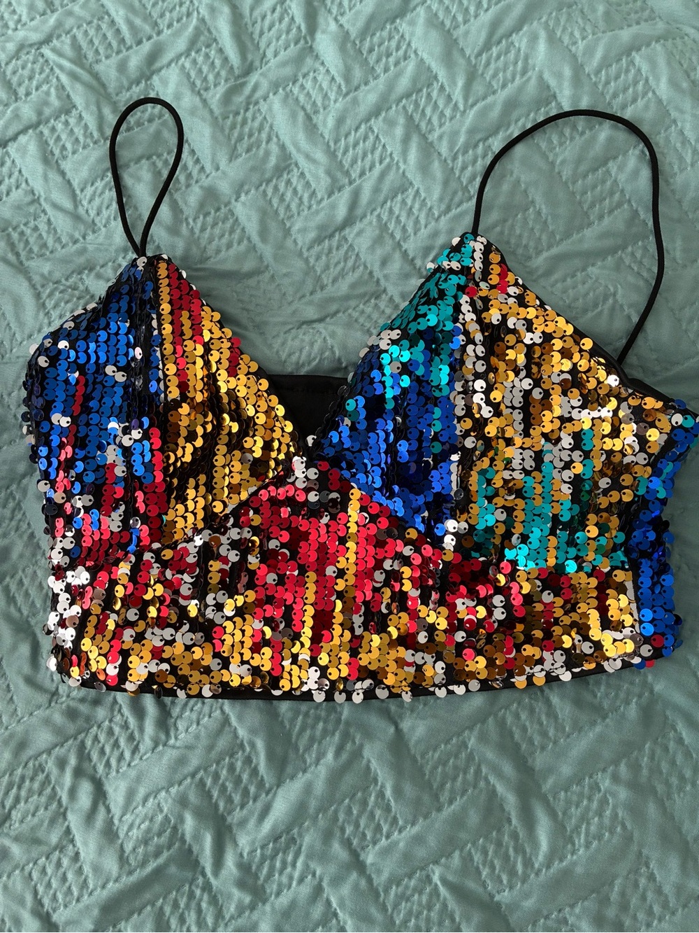 Sparkly multicolor crop top